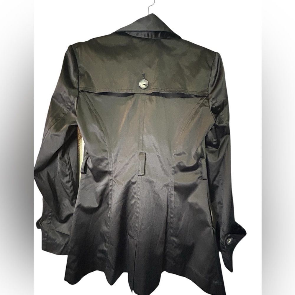 Black Double-Breasted Women’s Trench Coat, Size M, GUC - Picture 2 of 3